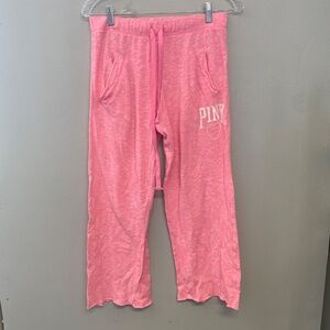 Victoria’s Secret Pink Heart Lounge Sleep Pants Soft Size XS Drawstring Raw Hem